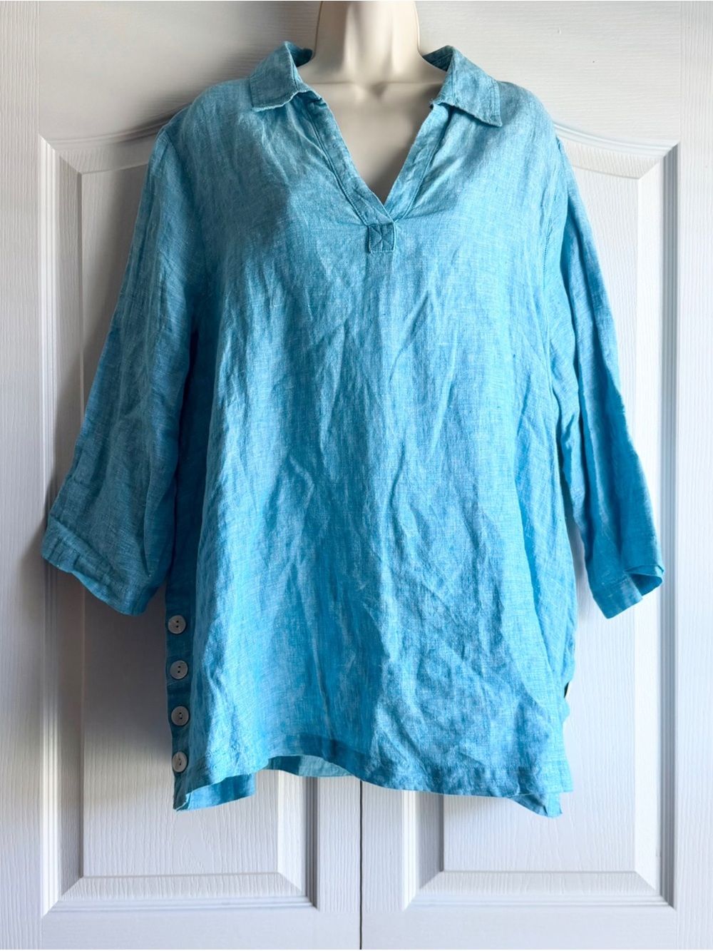 Tahari Linen Tunic Top